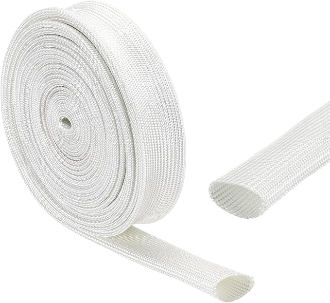 uxcell Insulation Cable Protector,20mm/0.79 Inch-5m/16 Feet High Temp Fiberglass Sleeve White