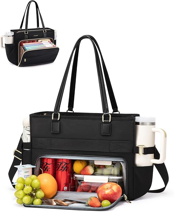 LOVEVOOK Teacher Tote Bag, Laptop Bag for Women with Accordion File Organizer, Nurse Work Bag for Office & Business Supplies