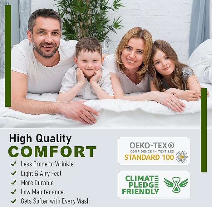 RUVANTI 100% Cotton Twin Sheets Set, 3 Pieces, Soft & Breathable Percale Weave Bedding, Deep Pocket 16", Hotel Standard, Crisp Cool Feel, Durable, Perfect Floral Bed Sheet, Monotones
