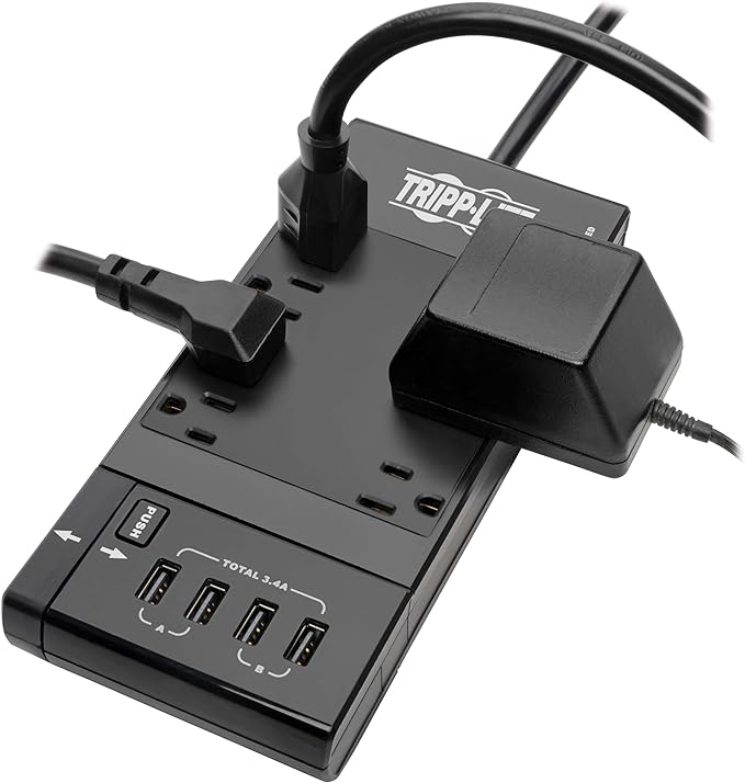 Tripp Lite Safe-IT Surge Protector & Charging Station, 6-Outlets, 4-USB Ports, 8ft / 2.4M Cord, $50,000 Insurance, Limited Life Manufacturer's Warranty (TLP68UBAM)