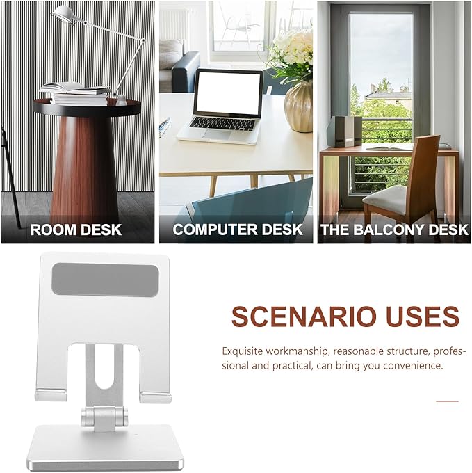 Alipis Foldable Tablet Stand Adjustable Tablet Holder for Desk Use Compatible with Ipad for Office and Home