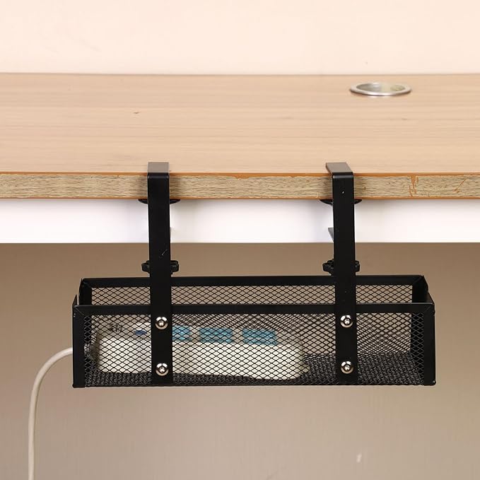 Under Desk Cable Management Tray - Non-Drilling Wire Organizer,Under The Desk Cable Management | for Family Friends Students Adults Men Women Home Indoor Office Study Kitchen