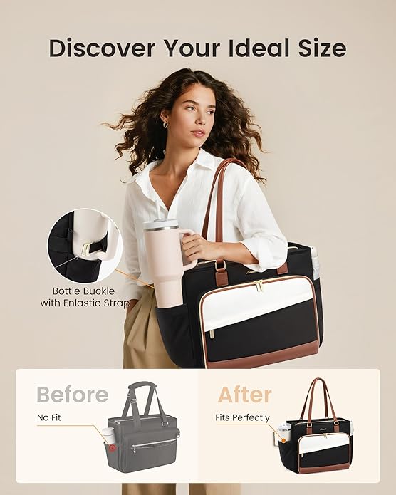 LOVEVOOK Teacher Tote Bag, Laptop Bag for Women with Accordion File Organizer, Nurse Work Bag for Office & Business Supplies