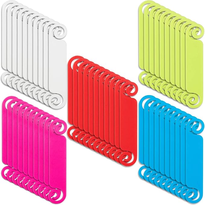 Mudder 100 Pieces Cable Tags Management Tags Multicolor Cable Cord Wire Labels Hook and Loop Wire Identification Labels for USB Computer Phone Charger