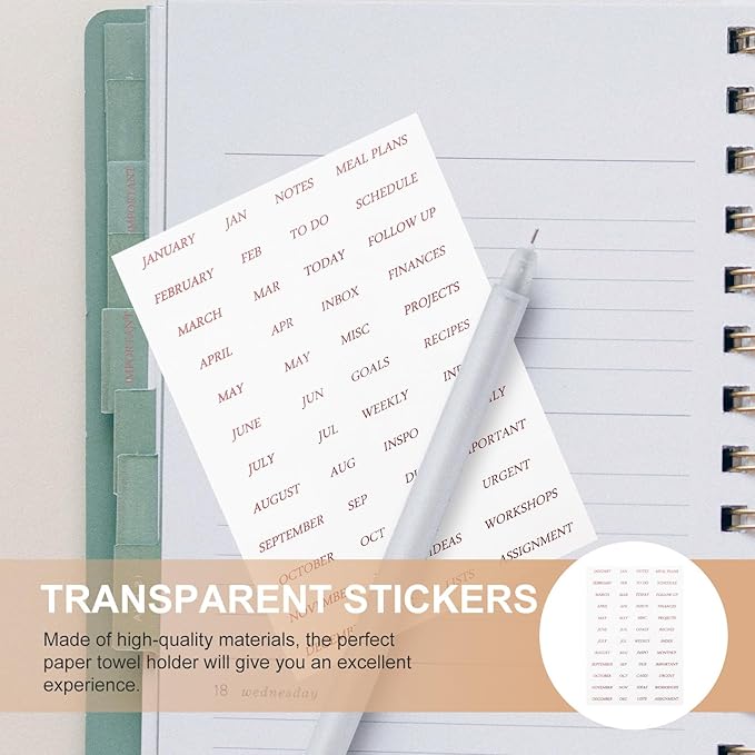 GALPADA 4 Sheets Rose Gold Foil English Phrase Stickers for Scrapbooking Journaling Monthly Planner Decoration Transparent Pet DIY Decals for Diaries and Photo Albums Creative Stationery