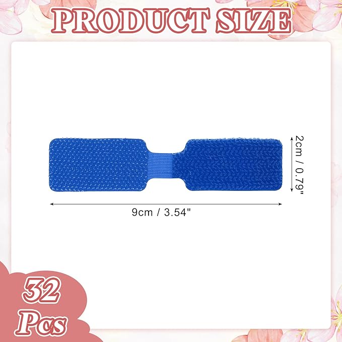 PATIKIL 3.5 x 0.8 Inch Cable Labels, 32 Pcs Electronic Cable Identification Tags Nylon Write on Wire Labels Rectangle Cord Tags Labeling for Electronics Management Organization, Blue