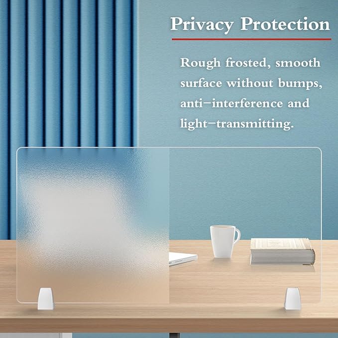 Desk Divider Panel, Acoustic Acrylic Separator for Privacy, Noise Reduction, Visual Distraction Panel School & Office - Enhance Focus Productivity