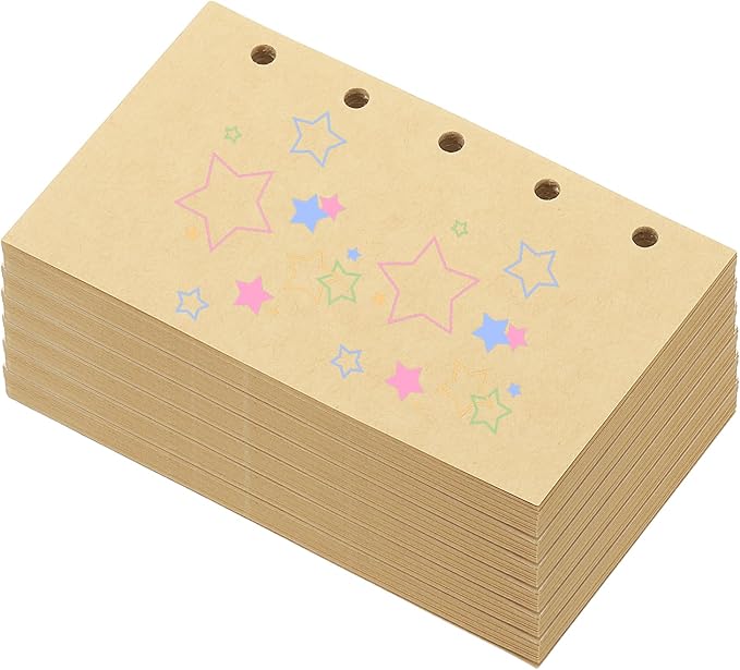 PATIKIL Colored Loose Leaf Paper, 4.1" x 2.5"(A8) 300 Sheets 5 Holes Punched 150GSM Blank Binder Refill Paper Supplies for Office Note Taking Teacher Planner Journal Notebook, Khaki