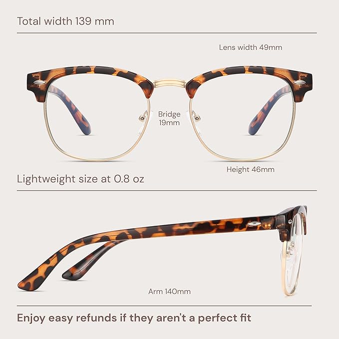 racico Computer Blue Light Blocking Glasses Blue Light Glasses Men Women, Anti Blu-Ray Gaming Glasses Lenses