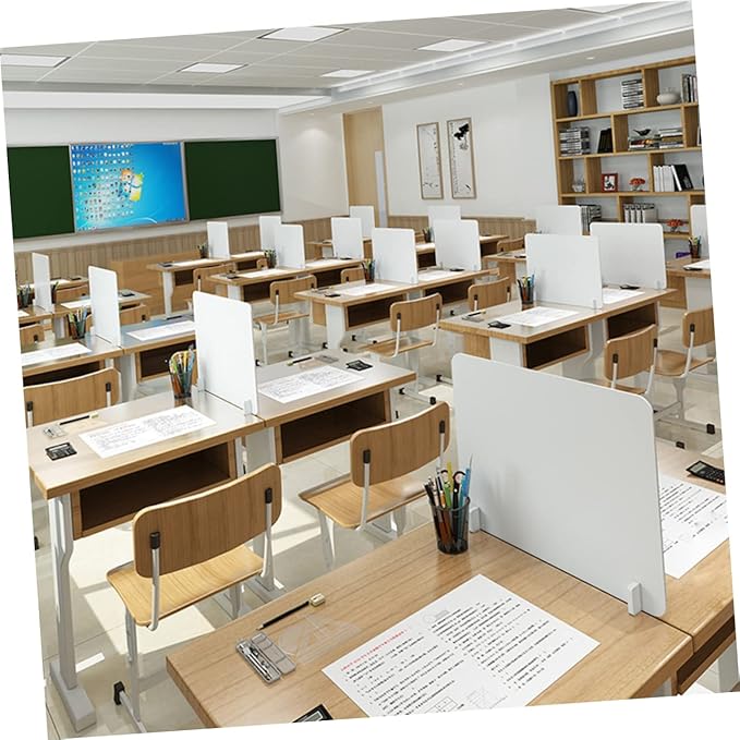 Office Desk Removable Desk Divider Sound Proof Dividers Table Deskpad Desk Dividers Teacher Desk Privacy Panel Partition Room Dividers Board Partition Frosted Student White Screen