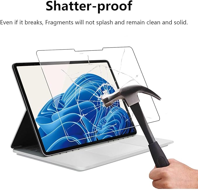 Megoo Surface Pro 8/Pro X 13" HD Tempered Glass Screen Protector, Ultra-Thin & Ultra-Clear, Superior Protection, Silky Smooth & Extremely Sensitive, 2 Pack