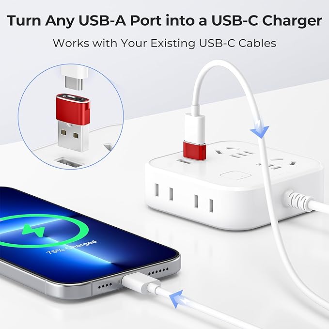 Basesailor USB to USB C Adapter 2 Pack,USB C Female to A Male Charger Type C Converter for Apple Watch Ultra iWatch 7 8 SE, 14 13 12 11 Plus Pro Max Mini,AirPods,iPad Air,Samsung Galaxy S23 S22
