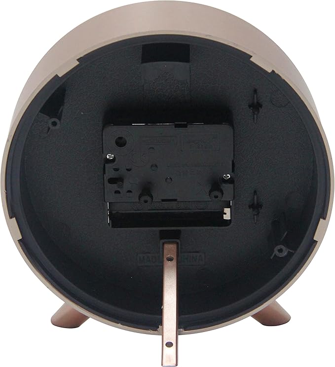 Infinity Instruments Plastic 5.75" Indoor Tabletop Alarm Clock with Quartz Movement for Accurate Time Keeping, Copper