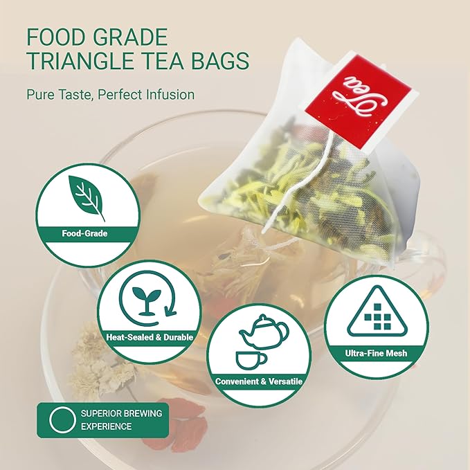 ADMIRINGAZELAND Goji Berry Chrysanthemum Tea Bags, 30 Count - Pyramid Teabags, 6 Ingredients - Dandelion Root, Wolfberry, Cassia Seed, Honeysuckle, Burdock - Chinese Herbal for Office & Home, 5.3 oz