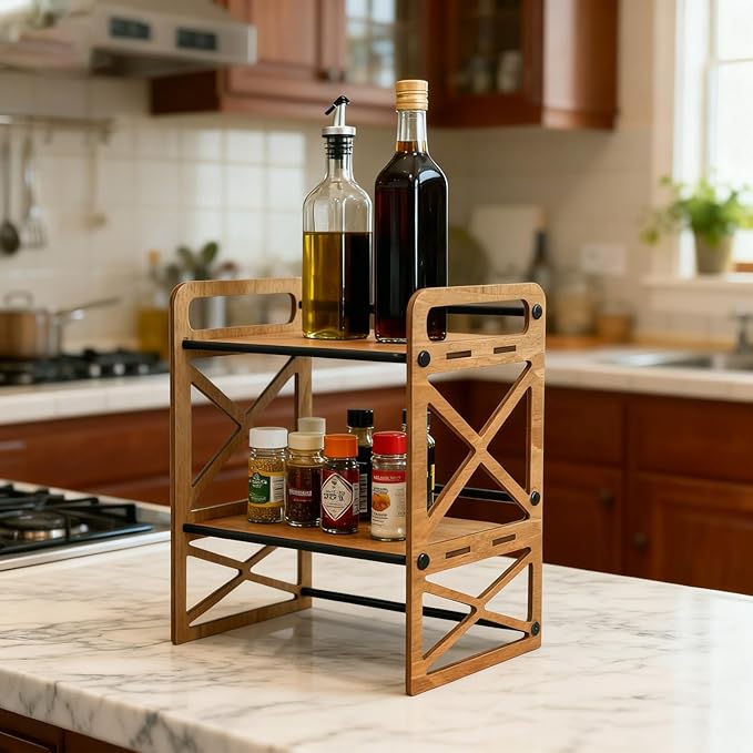 OYEFLY Wood Office Desk Shelf Organizer (Wood)