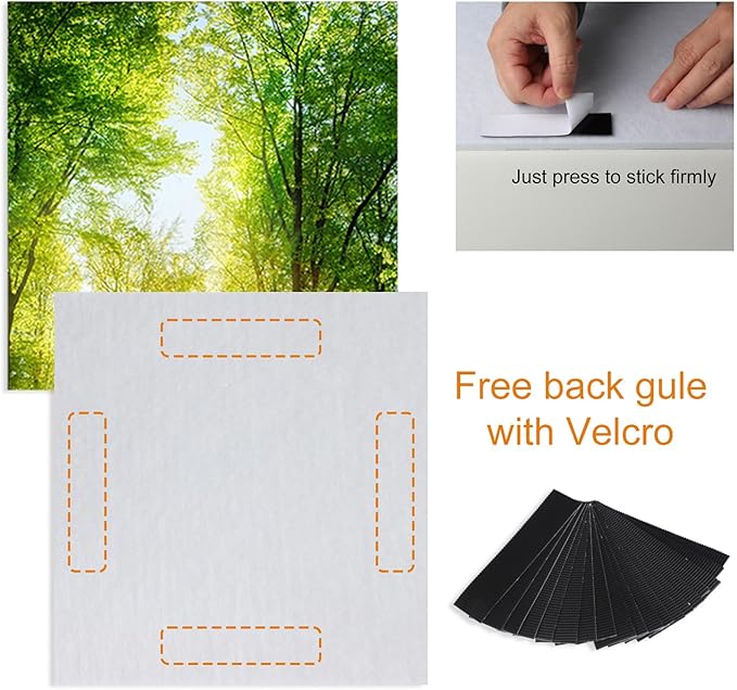 YPY Sound Proofing Panels for Walls Morning sunrise forest green trees: 6 Pack 72×48 Inches Decorative Art Acoustic Panel Sound Dampening Panels Absorbing Treatment