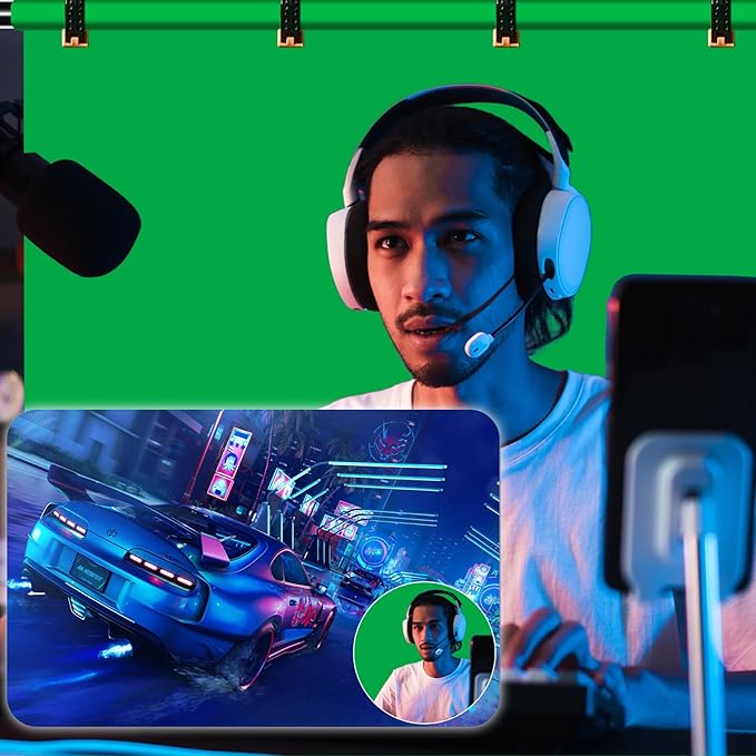 Green Screen Backdrop Kit with Stand - 6.5x5 Ft Portable Green Screen & Adjustable Backdrop Stand for Streaming, Photography, Gaming, Zoom (Includes 4 Clips & Carrying Case)