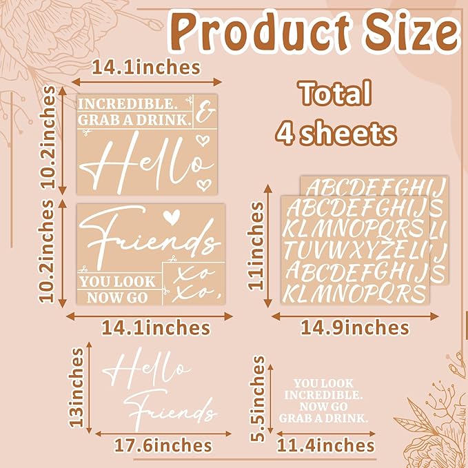 Personalized Wedding Welcome Sign Decals for Mirror Selfie Mirror Vinyl Decal for Wedding Party Entry DIY Bride and Groom Names Stickers Hello Friends Sign Decal for Seating Chart Board Backdrop Decor