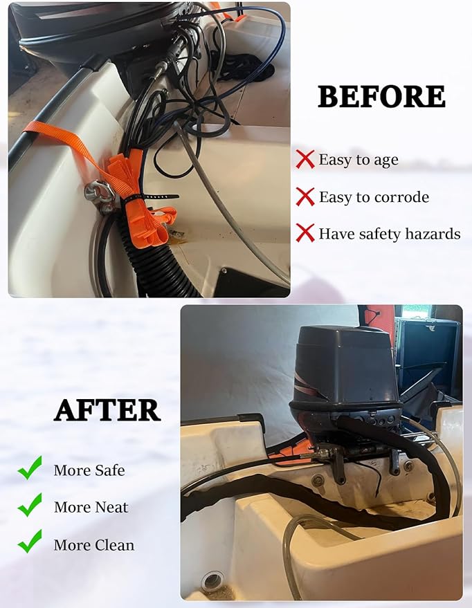 48 Inch Zippered Rigging Sleeve,Trolling Motor Cable Organizer Sleeve, ZRS-1-DP Casing, Heavy Duty 600D Waterproof Marine Cable Jacket, Universal Fit for Yacht Cable Management Kit