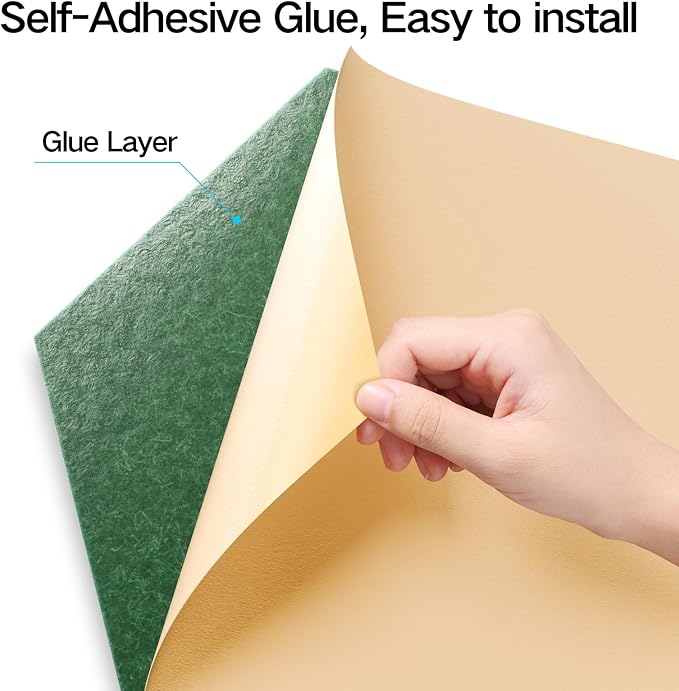 12 Pack Self-Adhesive Acoustic Panels 12" X 10" X 0.4" - Sound Proof Foam Panels with High Density, Y-Lined Design, Flame Resistant, Absorb Noise and Eliminate Echoes(Muted Green)