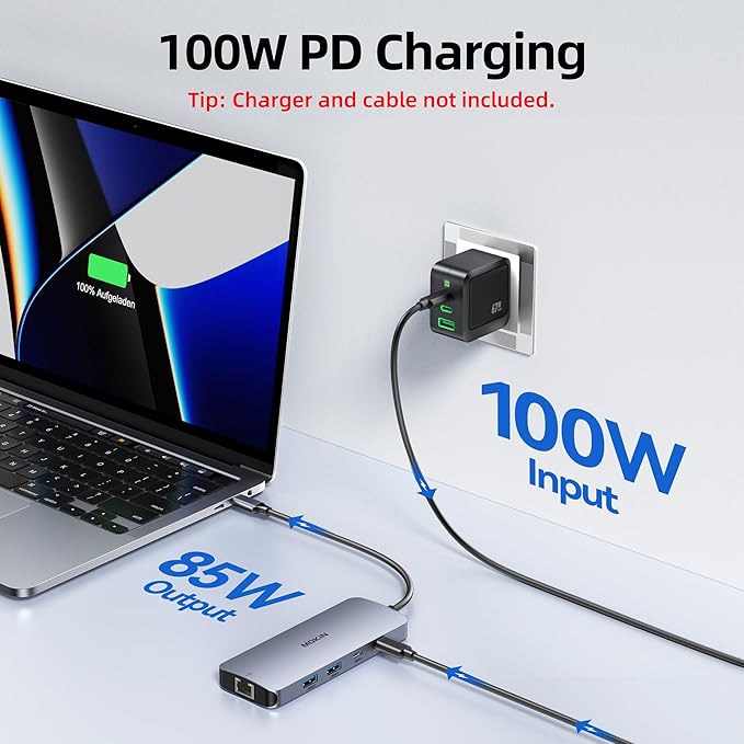 USB C Docking Station Dual HDMI, 8 in 1 Docking Station for 3 Monitors, USB HUB Triple 4K Display with 2 HDMI and 1 Displayport, 1 Gbps Ethernet, 100W PD Charging, 3 USB 3.0 Ports for Dell, HP, Lenovo