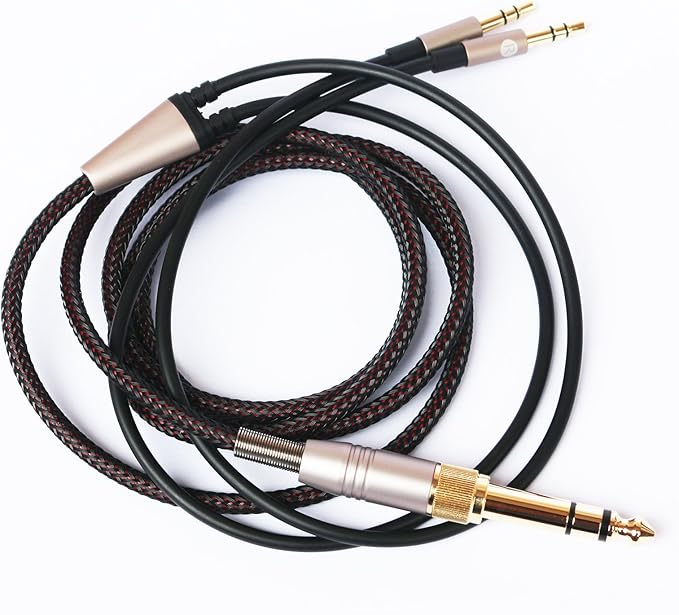 NEW NEOMUSICIA Replacement Cable Compatible with Hifiman HE4XX, HE-400i (The Latest Version with Both 3.5mm Plug) Headphones 3.5mm / 6.35mm to Dual 3.5mm Jack Male Cord 3meters/9.9ft