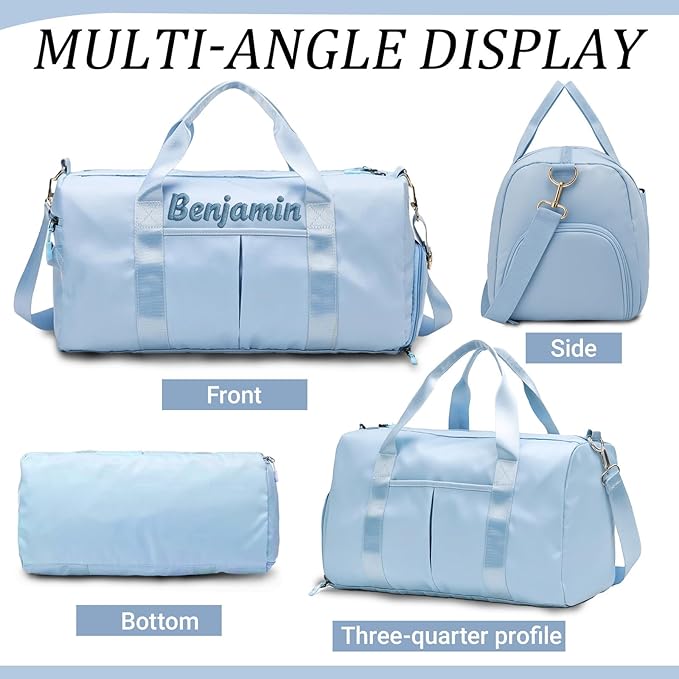 Personalized Travel Duffle Bag for Women with Embroidered Name Custom Sport Gym Bag with Shoe Compartment Weekender Overnight Tote Luggage Bag Customized Gifts for Birthday Pink