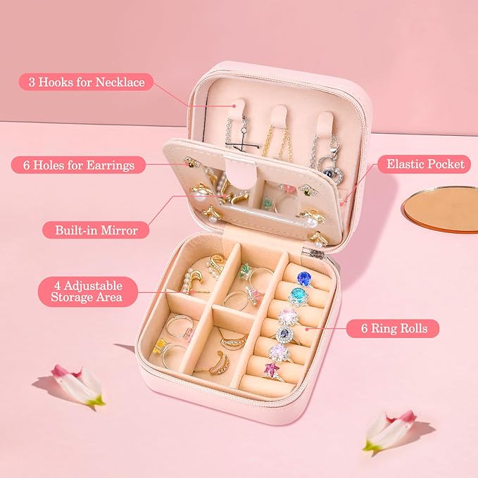 Christmas Gifts for Women, Christmas Travel Jewelry Case Box Organizer Personalized Gifts for Mom Wife Women, Gift for Friend Sister Grandma Aunt 2025