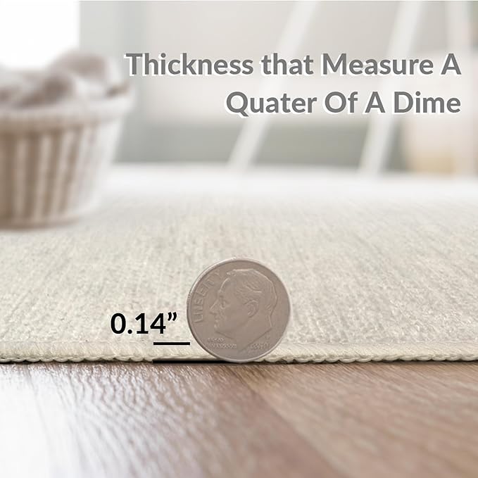 Flatwoven High Traffic Area Rug 6x9, Contemporary Striped Rug Clean Lines & Bold Hues, Non Slip, Stain Resistant, Washable Area Rugs for Living Room, Bedroom (Blue, 6x9)
