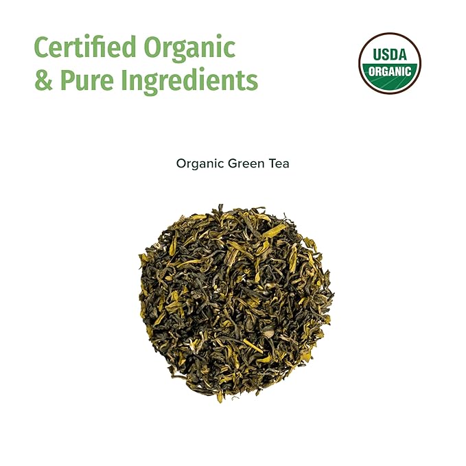 NEPAL TEA Organic Green Tea Bags from the Himalayas - 15 Pyramid Tea Bags, Single Origin from a Family Farm - Green Tea Bags with Loose Leaf Tea Inside (Himalayan Mist)