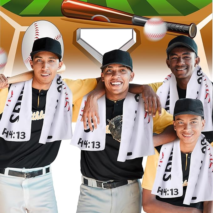 18 Pcs Baseball Cooling Towel Baseball Team Gifts Favors for Player Bible Verse I Can Do All Things Workout Sweat Rags for Neck and Face Sport Towel for Gym, Camping, Outdoor Sport Gear