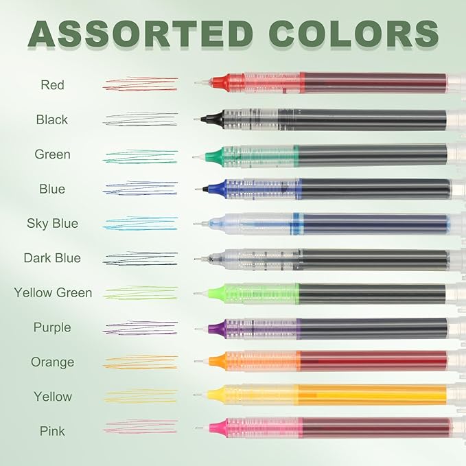 PATIKIL 6Pcs Colored Gel Ink Pens, 0.5mm Extra Fine Point Smooth Writing Japanese Quick Drying Liquid Ink Rollerball Pens for Office Stationery Classroom Teachers, Purple