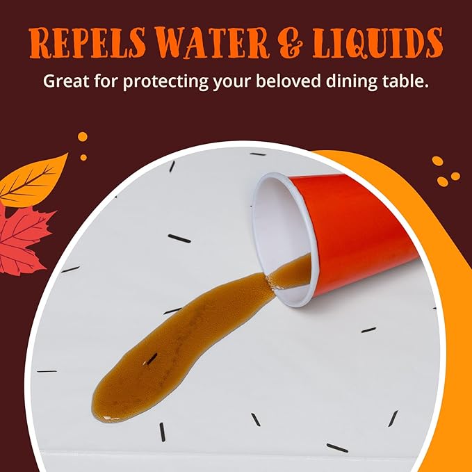 Thanksgiving Tablecloths, 6-Pack Disposable Plastic Table Covers, Pumpkins Pattern, 54 x 108 Inches, Party Decorations