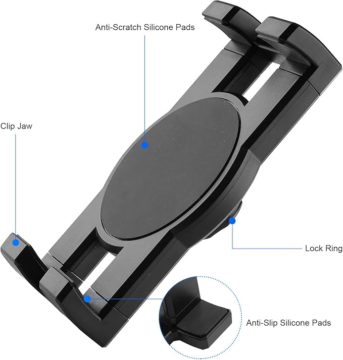 Mippko Heavy Duty Drill Base Tablet Holder, iPad Mount for Truck/Car/Boat/Wall/Desk/Vehicle Dashboard,360° Adjustable Aluminum Alloy Arm Mount Compatible with 7~12.9" iPad/Nexus/Fire HD/e-Book/Switch