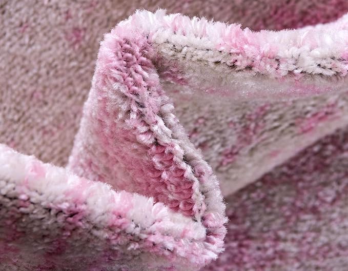 Unique Loom Bromley Collection Area Rug - Wells (2' x 6' 9" Runner, Pink/ Ivory)