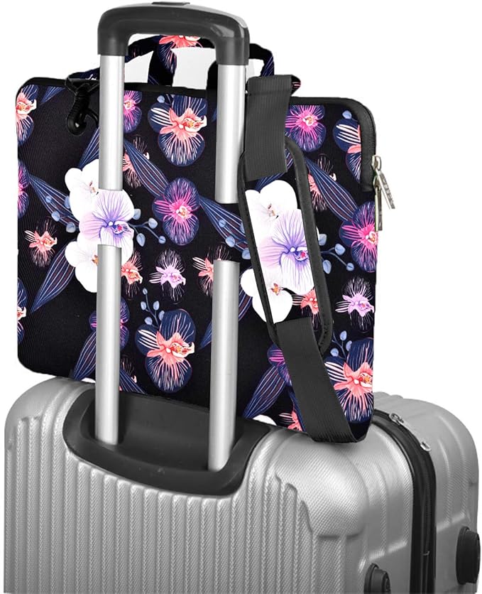 Laptop Shoulder Bag 13 13.3 14 Inch Case Compatible with MacBook Pro 14 2025-2021 M4/M3/M2/M1, Mac Air/pro 13-13.3 Inch and Most Popular 13-14 Notebooks,Spill-Resistant Briefcase, Jellyfish Flower