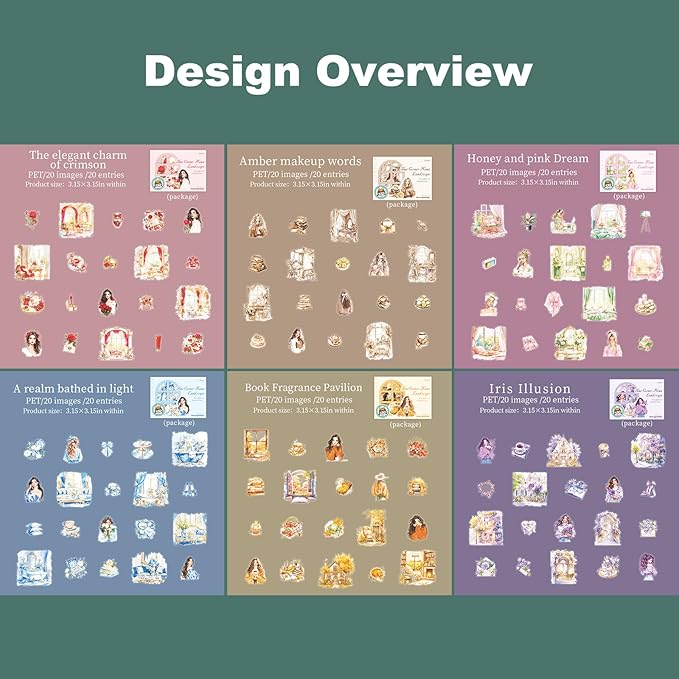 AuriicLeaf Cozy Home PET Stickers Set, 120PCS Vintage Girl and Room Aesthetic Stickers for Journaling, Scrapbooking, Planners and DIY Crafts