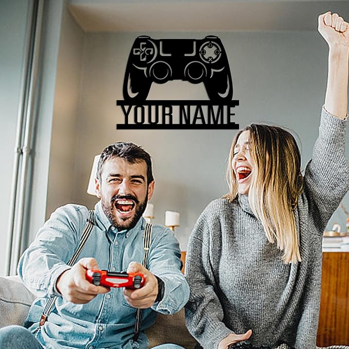 Personalized Gifts for Couples Custom Metal Signs Gaming Metal Sign,Personalized Gaming Decor Wall Decorations for Living Room,Boys Game Room Decor,Gamer Presents