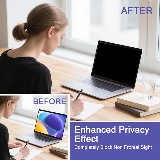 360° Privacy Screen Protector Compatible for MacBook pro 13 inch (2016-2022,M1, M2), Privacy Screen Filter for MacBook Air 13 Inch (2018-2021, M1), Anti-Spy/Anti Fingerprint/Anti Blue Light/Anti Glare