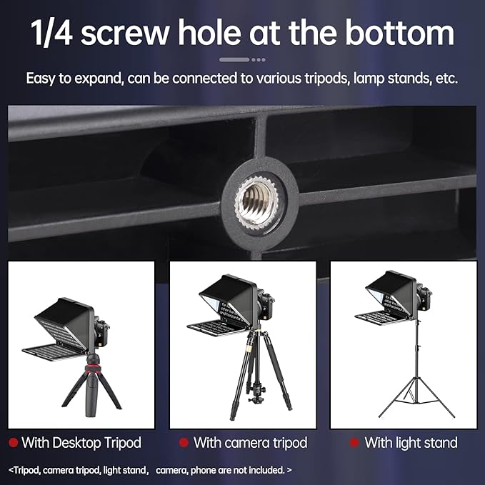 LENSGO Portable Teleprompter for iPad Tablet Smartphone DSLR Camera 7.9'', APP Compatible with iOS & Android System for Online Teaching Vlog Live Streaming Interview (TC7 for phond/ipad/Camera)