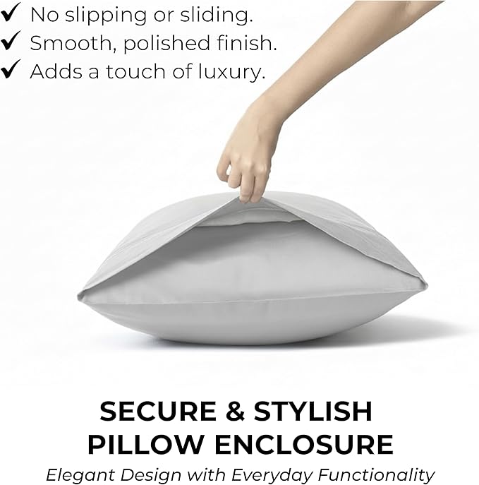 100% Natural Cotton Bed Sheets | 500 TC Single-Ply Sateen Weave Full Size Sheets | Soft, Breathable, Hypoallergenic Solid 4-Piece Bedding with Deep Pocket Fitted, Flat, Pillowcase | Grey