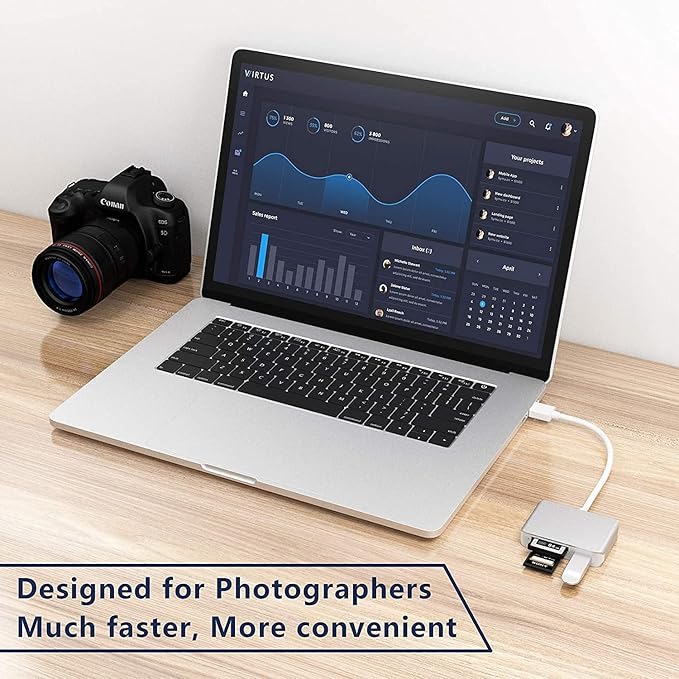 XQD/SD/Micro SD Card Reader, Memory Multi-Card Reader/Writer/Adapter with 2 USB3.0 Port, Support Sony G/M Series Lexar 2933x/1400x USB Mark XQD Card, SD/SDHC/TF Card for Windows/Linux/Mac OS/Vista
