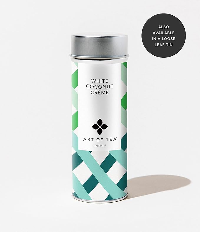Art of Tea | White Coconut Crème Tea | 50 Eco Friendly Pyramid Tea Bag Sachets