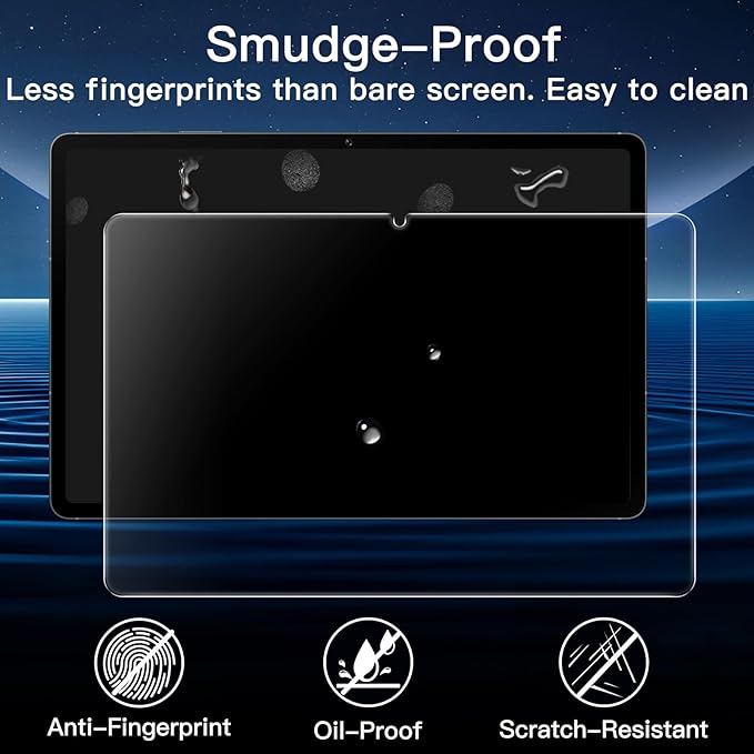 JETech Screen Protector for Samsung Galaxy Tab S10 FE Plus/S10 FE+ 2025 (13.1 Inch), with Easy Installation Frame, 9H Tempered Glass Film, HD Clear, 2-Pack