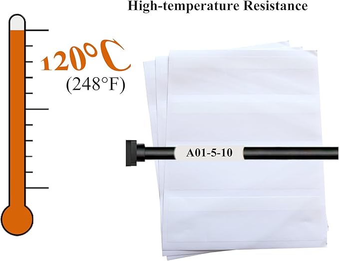 Mr-Label Self-Laminating Wrap Around Cable Labels – Letter Sheet Laser Printer Only – for Wire Marking Identification (25 Sheets (800 Labels), White)