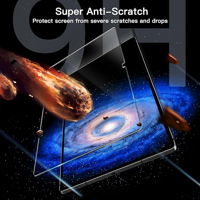 JETech Screen Protector for Samsung Galaxy Tab S10 Ultra/Tab S9 Ultra 14.6-Inch with Easy Installation Frame, Tempered Glass Film, HD Clear, 2-Pack