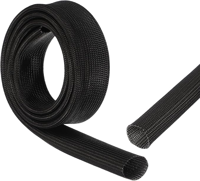 uxcell Insulation Cable Protector,18mm/0.71 Inch-1 Meter/3 Feet High Temp Fiberglass Sleeve Black