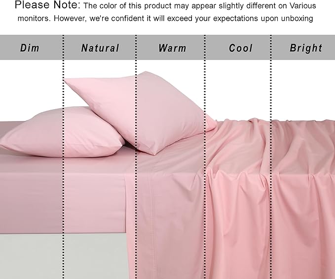 RUVANTI 100% Organic Cotton Sheets California King, Percale Weave, GOTS Certified, 4-Piece Set, Deep Pocket 13", Crisp & Breathable, Soft Durable Bedding, Sábanas Algodón Orgánico – Peach Skin
