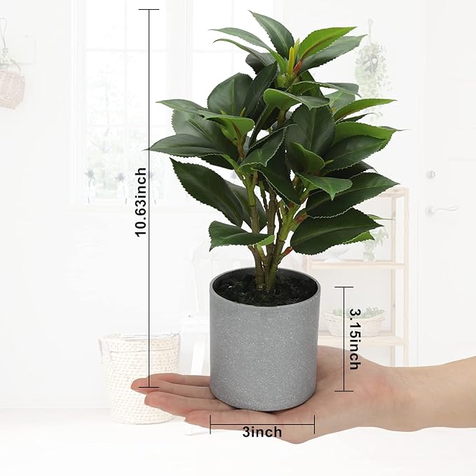 iPreference 4 Pack Mini Potted Fake Plants Artificial Lavender and Campanula Plants for Home Office Desk Room Decoration