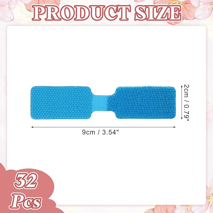 PATIKIL 3.5 x 0.8 Inch Cable Labels, 32 Pcs Electronic Cable Identification Tags Nylon Write on Wire Labels Rectangle Cord Tags Labeling for Electronics Management Organization, Sky Blue